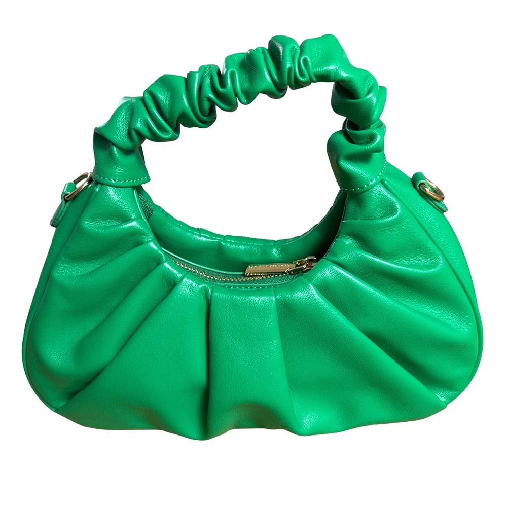 Urban Expressions NYC Mini Handbag Green Ruched Top Handle Bag